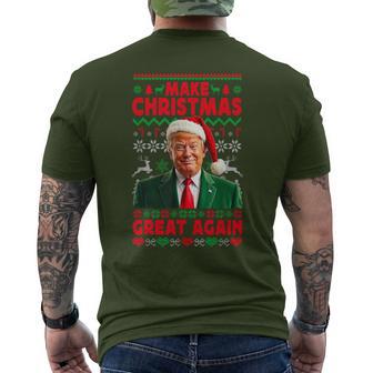 Make Christmas Great Again Santa Trump Christmas Ugly T-Shirt mit Rückendruck - Geschenkecke