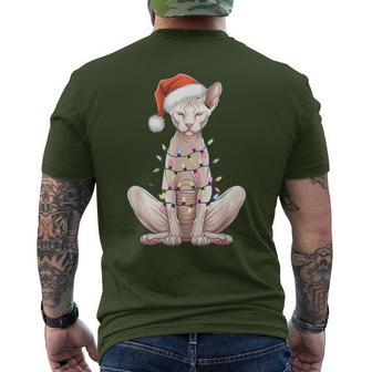 Christmas Hat Sphynx Cat Santa Hat Merry Christmas Xmas T-Shirt mit Rückendruck - Geschenkecke