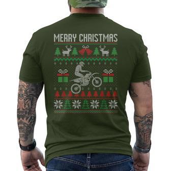 Christmas Jumper Motocross Dirt Bike Racing Christmas Sports Ugly T-Shirt mit Rückendruck - Geschenkecke