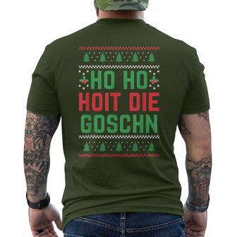 Christmas Party Santa Ho Ho Hoit Die Goschn T-Shirt mit Rückendruck - Geschenkecke