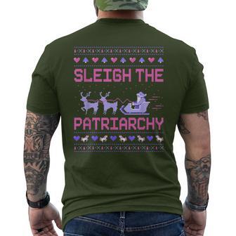 Christmas Sleigh The Patriarchy Feminist Feminism Deer Xmas T-Shirt mit Rückendruck - Geschenkecke