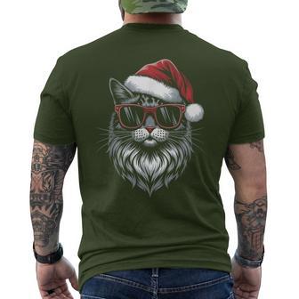 Cool Christmas Cat Santa Christmas Fun T-Shirt mit Rückendruck - Geschenkecke