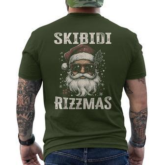 Cool Santa Claus With Sunglasses Skibidi Rizzmas T-Shirt mit Rückendruck - Geschenkecke