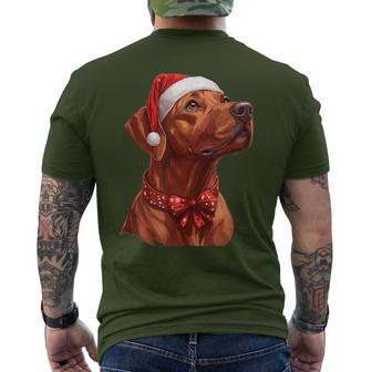 Cute Rhodesian Ridgeback Dog Christmas Merry X-Mas Graphic T-Shirt mit Rückendruck - Geschenkecke