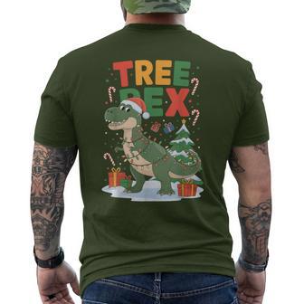 Dinosaur Christmas Jumper Xmas Tree Rex Pyjama T-Shirt mit Rückendruck - Geschenkecke