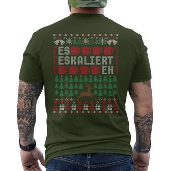 Es Eskaliert Eh Ugly Christmas Sweater Reindeer Christmas T-Shirt mit Rückendruck - Geschenkecke