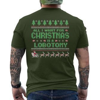 Everything I Wish For Christmas Is A Lobotomy Ugly Christmas T-Shirt mit Rückendruck - Geschenkecke