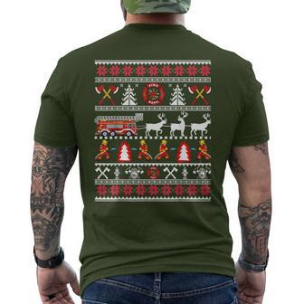 Fireman Ugly Christmas Sweater Fireman Fire Brigade T-Shirt mit Rückendruck - Geschenkecke