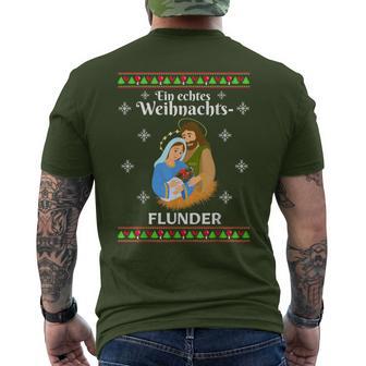 Flunder Fish Christmas Wonder Fishing Baltic Sea North Sea T-Shirt mit Rückendruck - Geschenkecke