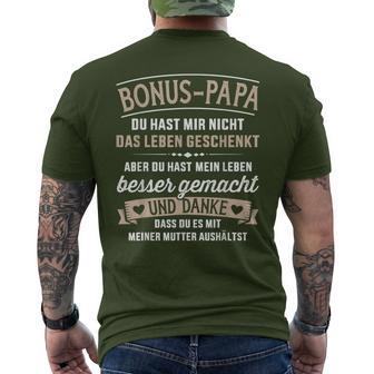 Bonus Dad Stepfather Saying Father's Day Christmas T-Shirt mit Rückendruck - Geschenkecke