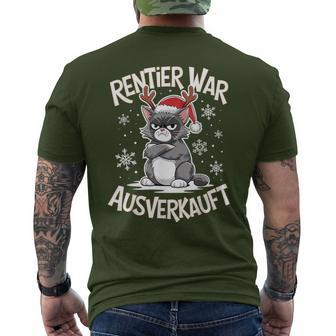 Christmas Cat Reindeer Was Out Sold Out T-Shirt mit Rückendruck - Geschenkecke