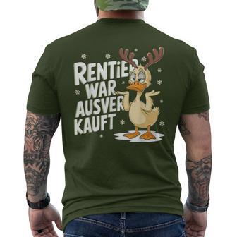 Christmas Elk Saying Reindeer Was Out Sold Out T-Shirt mit Rückendruck - Geschenkecke