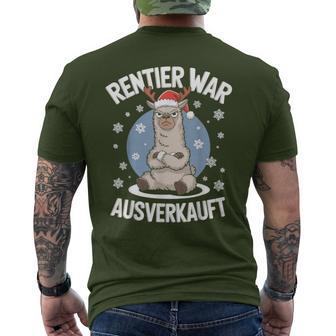 Christmas Lama Reindeer Was Out Sold Out T-Shirt mit Rückendruck - Geschenkecke