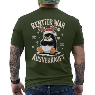 Christmas Penguin Reindeer Was Out Sold Out T-Shirt mit Rückendruck - Geschenkecke