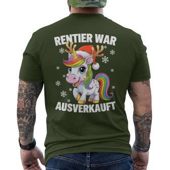 Christmas Unicorn Reindeer Was Out Sold Out T-Shirt mit Rückendruck - Geschenkecke