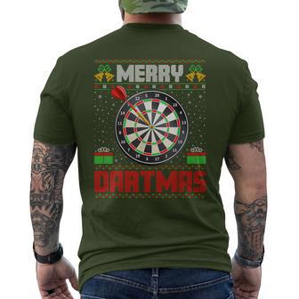 Dart Game Merry Dartmas Xmas Santa Ugly Dart's Christmas T-Shirt mit Rückendruck - Geschenkecke