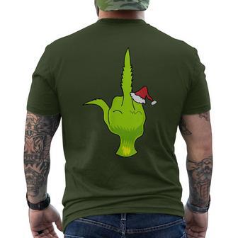 Green Hand Middle Finger Santa T-Shirt mit Rückendruck - Geschenkecke