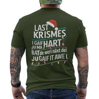 Last Christmas Parody Humour With Christmas Lights T-Shirt mit Rückendruck - Geschenkecke