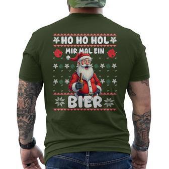 Saying Ho Ho Hol Mir Mal Ein Bier Ugly Christmas T-Shirt mit Rückendruck - Geschenkecke