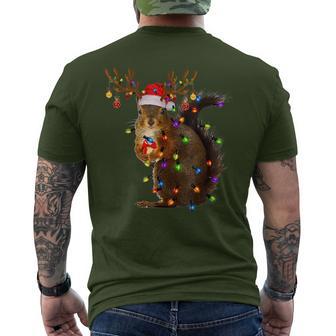 Squirrel Christmas Tree Lights Reindeer Christmas T-Shirt mit Rückendruck - Geschenkecke