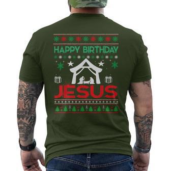 Happy Birthday Jesus Ugly Christmas Jumper T-Shirt mit Rückendruck - Geschenkecke