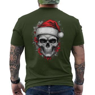 Heavy Xmas Skull With Santa Hat Ugly Hohoho Ho T-Shirt mit Rückendruck - Geschenkecke