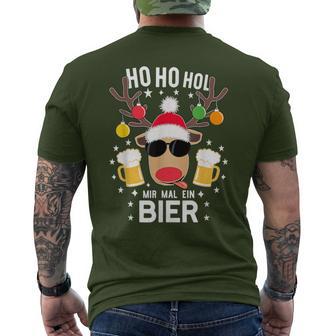 Ho Ho Hol Mir Mal Ein Bier Reindeer Christmas T-Shirt mit Rückendruck - Geschenkecke