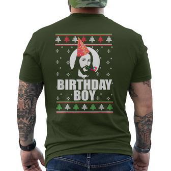 Jesus Nasty Christmas Knitted Jacket With Birthday Boy T-Shirt mit Rückendruck - Geschenkecke