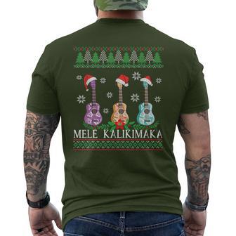 Mele Kalikimaka Hawaiian Christmas Ukulele Ugly T-Shirt mit Rückendruck - Geschenkecke