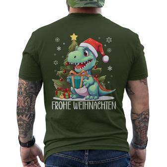 Merry Christmas Family Children's Dinosaur T Rex Christmas T-Shirt mit Rückendruck - Geschenkecke