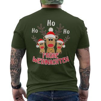 Merry Christmas Reindeer Ho Ho Ho Elk Christmas T-Shirt mit Rückendruck - Geschenkecke