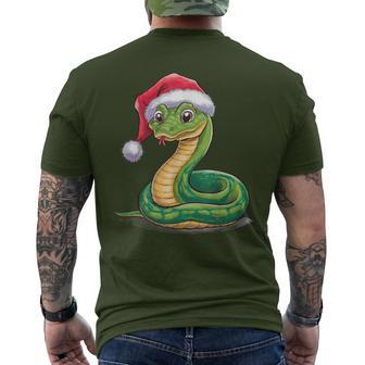 Merry Christmas Snake Xmas Party Eve Santa Hat T-Shirt mit Rückendruck - Geschenkecke