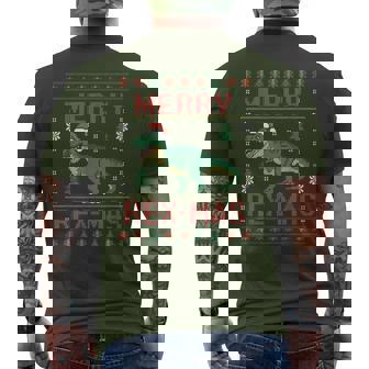 Merry Rex-Mas Dinosaur T-Rex Ugly Christmas Sweater Pijama Camiseta Hombre Estampado Espalda - Regaloses