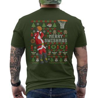 Merry Swishmas Ugly Christmas Basketball Christmas T-Shirt mit Rückendruck - Geschenkecke