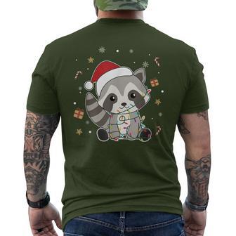 Raccoon Christmas Animals Fairy Lights Raccoon T-Shirt mit Rückendruck - Geschenkecke