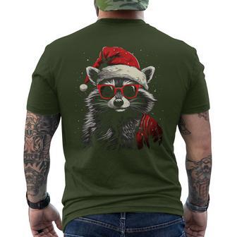 Raccoon With Christmas Hat Christmas T-Shirt mit Rückendruck - Geschenkecke