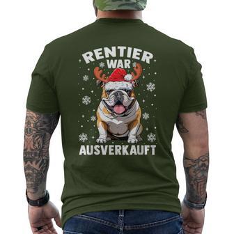 Reindeer Was Out Sold Out English Bulldog Christmas T-Shirt mit Rückendruck - Geschenkecke