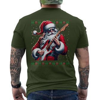 Santa Claus Guitar Ugly Christmas Jumper T-Shirt mit Rückendruck - Geschenkecke