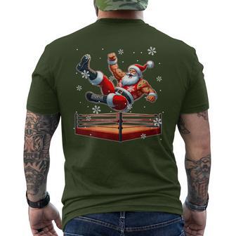 Santa Wrestling Christmas Wrestler Matching Sport Lover T-Shirt mit Rückendruck - Geschenkecke