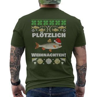 Suötzlich Christmas Fishing Plötz Red Eye Fish T-Shirt mit Rückendruck - Geschenkecke