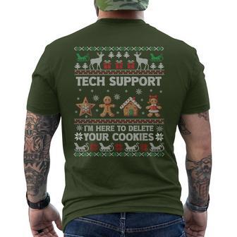 Tech-Support I'm Here To Delete Your Cookies Christmas T-Shirt mit Rückendruck - Geschenkecke