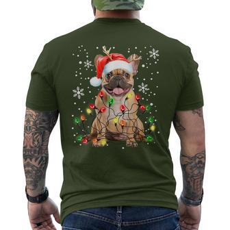 Xmas Lighting Santa French Bulldog Dog Christmas T-Shirt mit Rückendruck - Geschenkecke