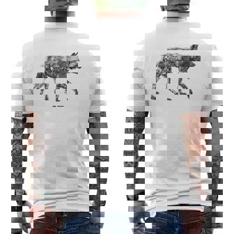 African Wild Dog Ready To Hunt Men's Back Print T-Shirt - Monsterry