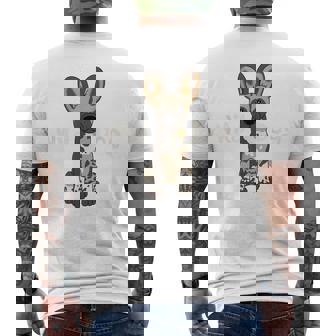 African Wild Dog T-Shirt Men's Back Print T-Shirt - Monsterry