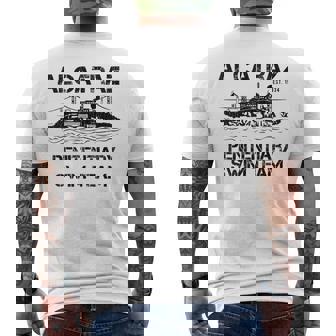 Alcatraz Prison Penitentiary Swim Team Men's Back Print T-Shirt - Monsterry