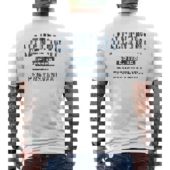 Allentown Pennsylvania PA Vintage Sports Navy Print Men's Back Print T-Shirt - Monsterry