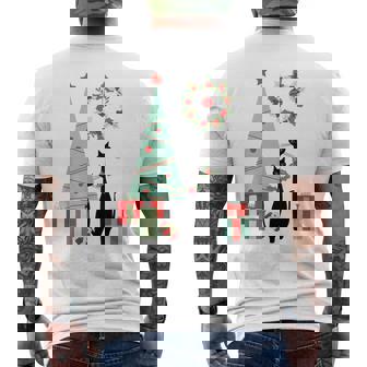 Atomic Era Mid Century Modern Cool Cat Pair Christmas Tree Men's Back Print T-Shirt - Monsterry