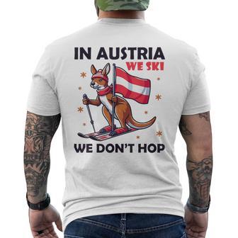 In Austria We Ski We Don't Hop Kangaroo Austria T-Shirt mit Rückendruck - Geschenkecke