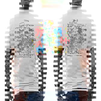Autism Awareness Coquette Bow Autism Awareness Puzzle Piece Men's T-shirt Back Print - Monsterry