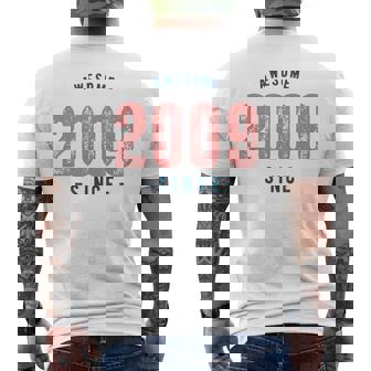 Awesome Since 2009 Born In 2009 Vintage Retro Birthday Men's T-shirt Back Print | Mazezy